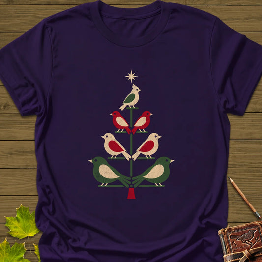 Bird Tree Ornaments T-Shirt in Purple