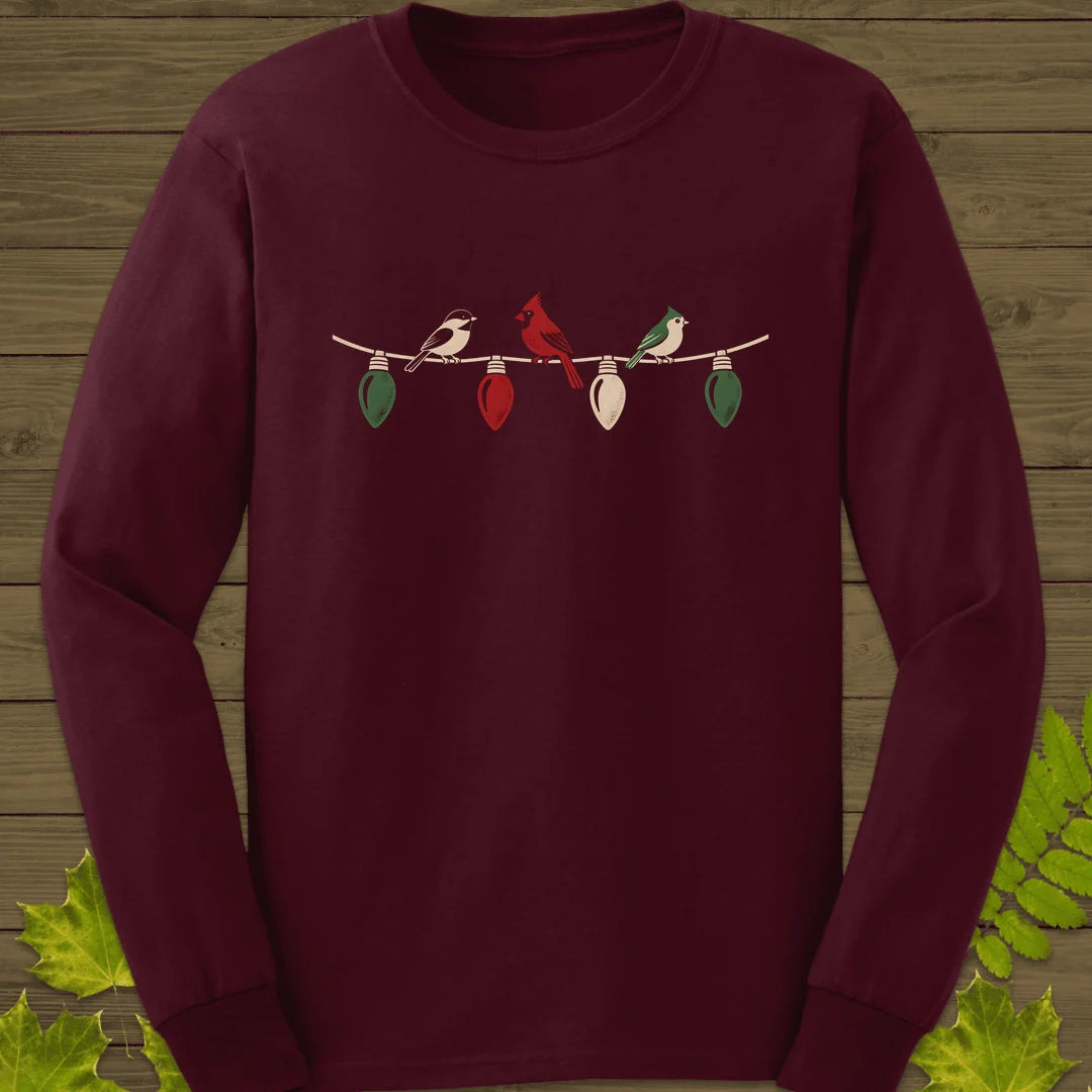 Holiday Light Perch Long Sleeve in Maroon
