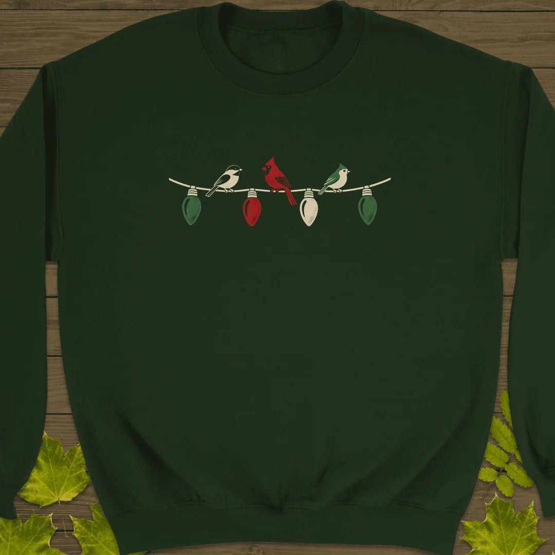 Holiday Light Perch Sweatshirt in Forest Green