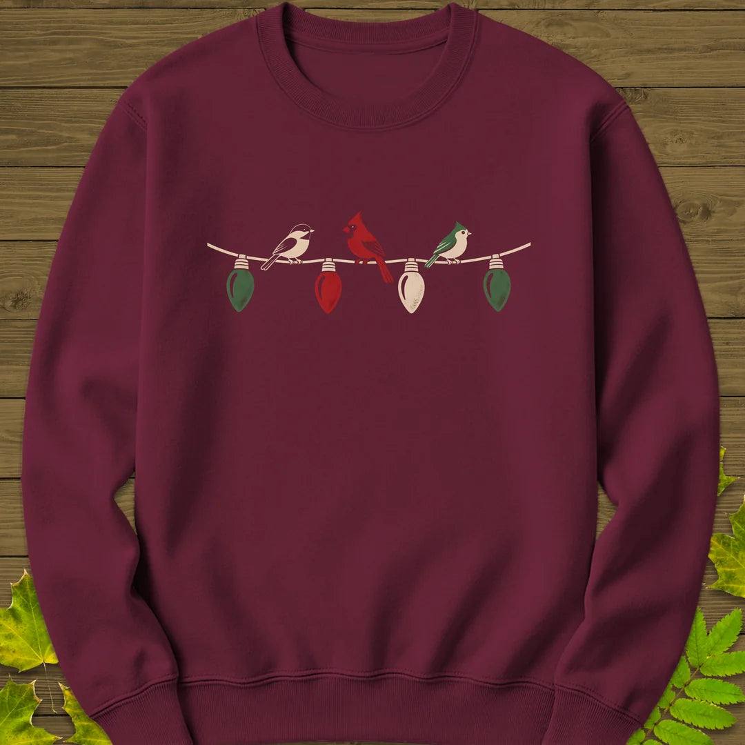 Holiday Light Perch Sweatshirt in Maroon