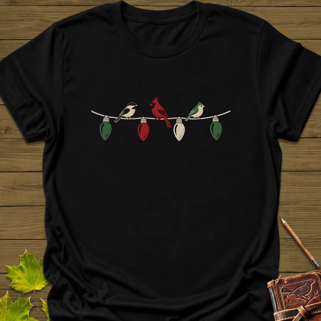 Holiday Light Perch T-Shirt in Black