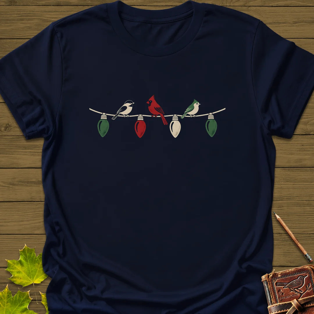 Holiday Light Perch T-Shirt in Navy