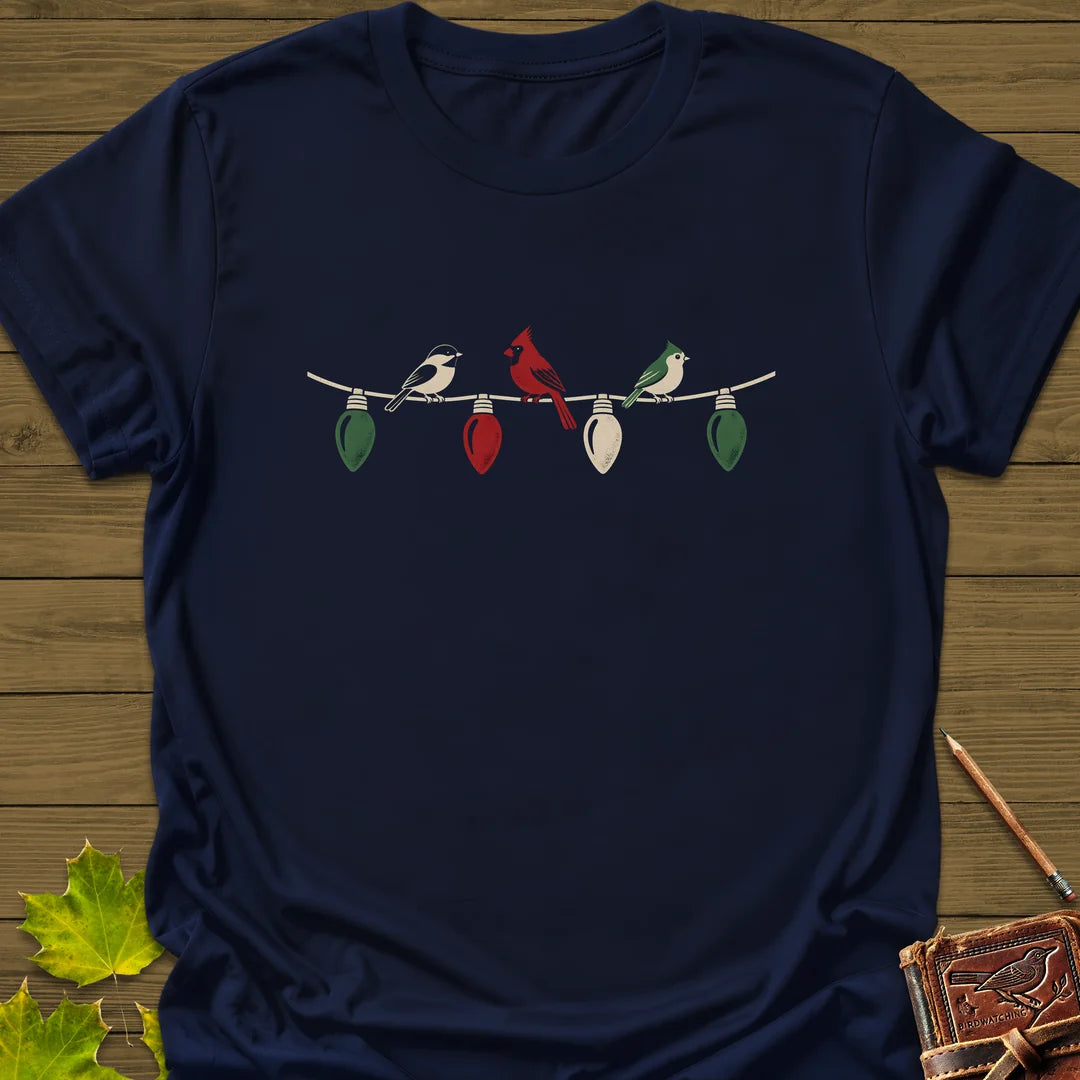 Holiday Light Perch T-Shirt in Navy