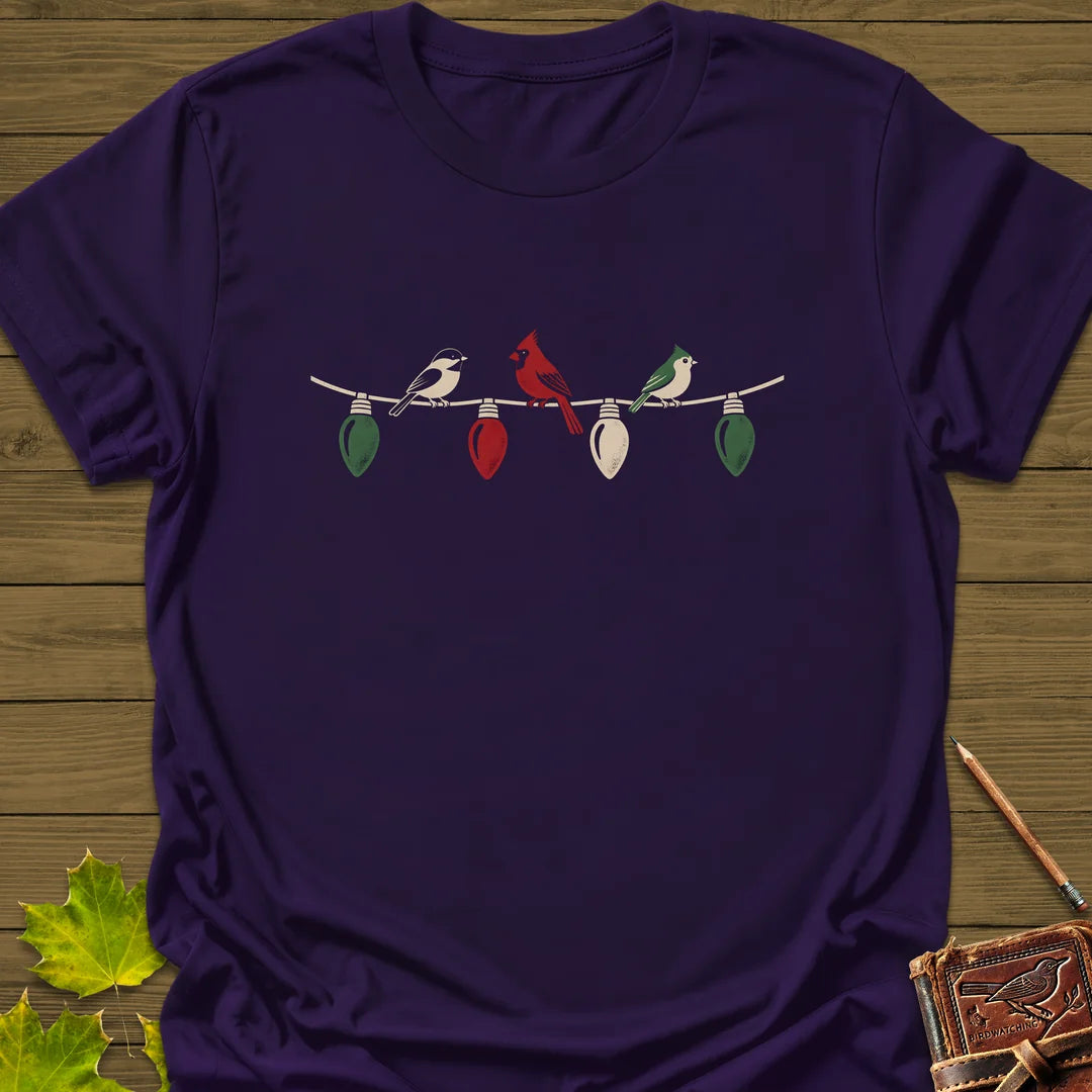 Holiday Light Perch T-Shirt in Purple