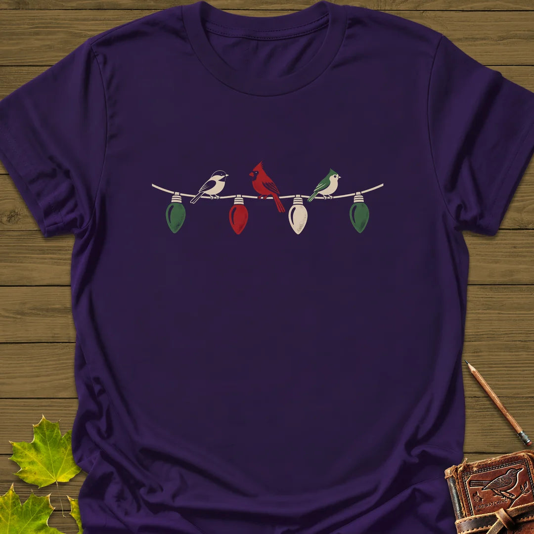 Holiday Light Perch T-Shirt in Purple