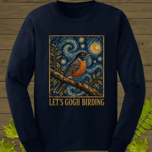 Let's Gogh Birding Long Sleeve in Navy