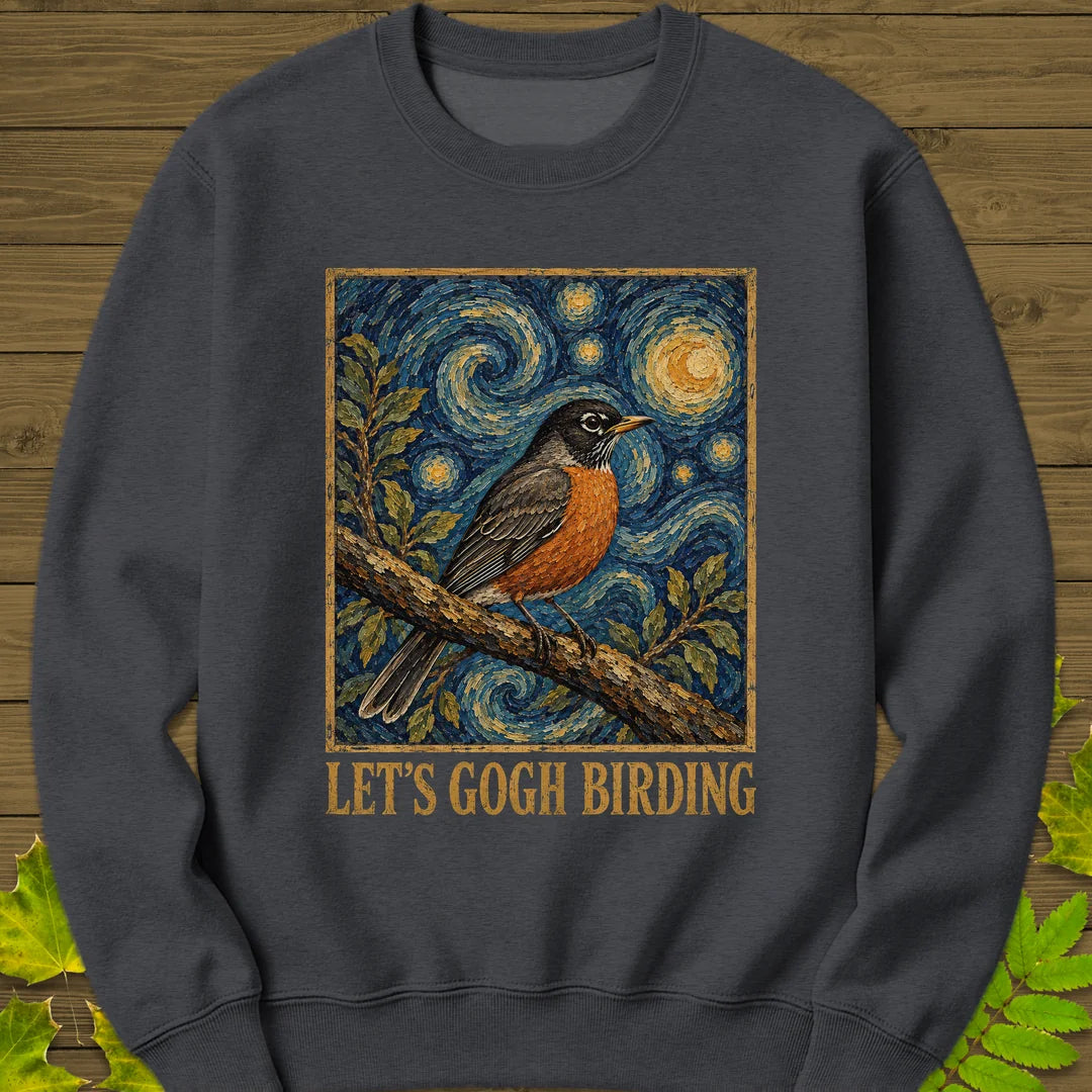 Let's Gogh Birding Sweatshirt in Dark Heather