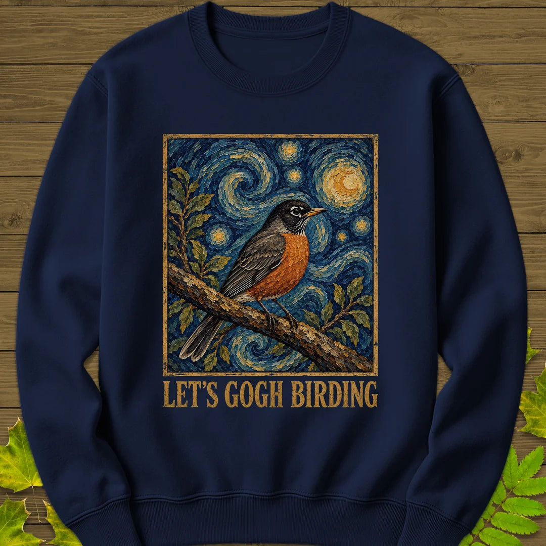 Let's Gogh Birding Sweatshirt in Navy