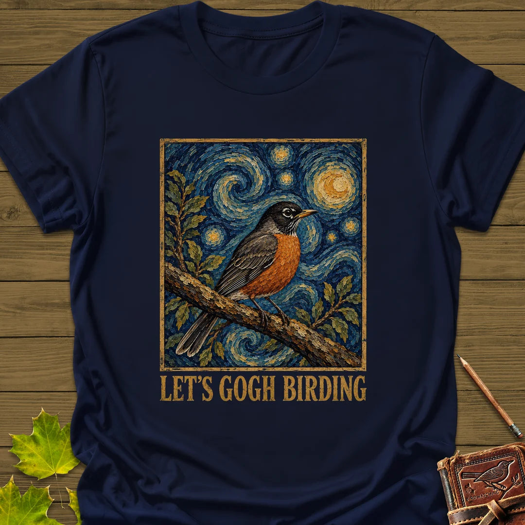 Let's Gogh Birding T-Shirt in Navy