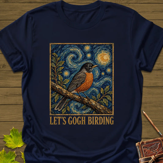 Let's Gogh Birding T-Shirt in Navy