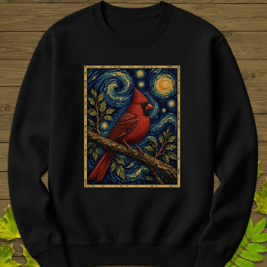 Starry Cardinal Sweatshirt in Black