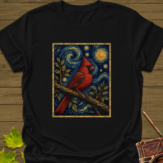 Starry Cardinal T-Shirt in Black