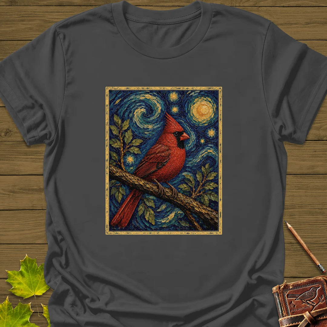 Starry Cardinal T-Shirt in Charcoal