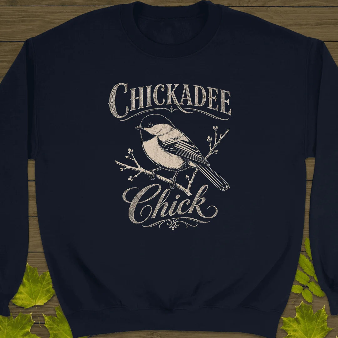 Chickadee Chick Sweatshirt in Navy