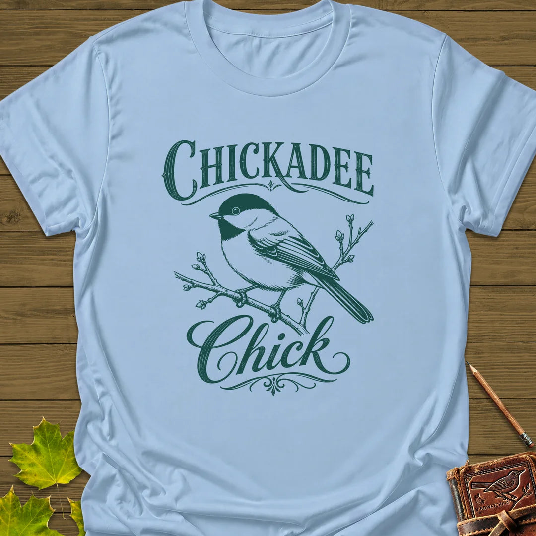 Chickadee Chick T-Shirt in Light Blue