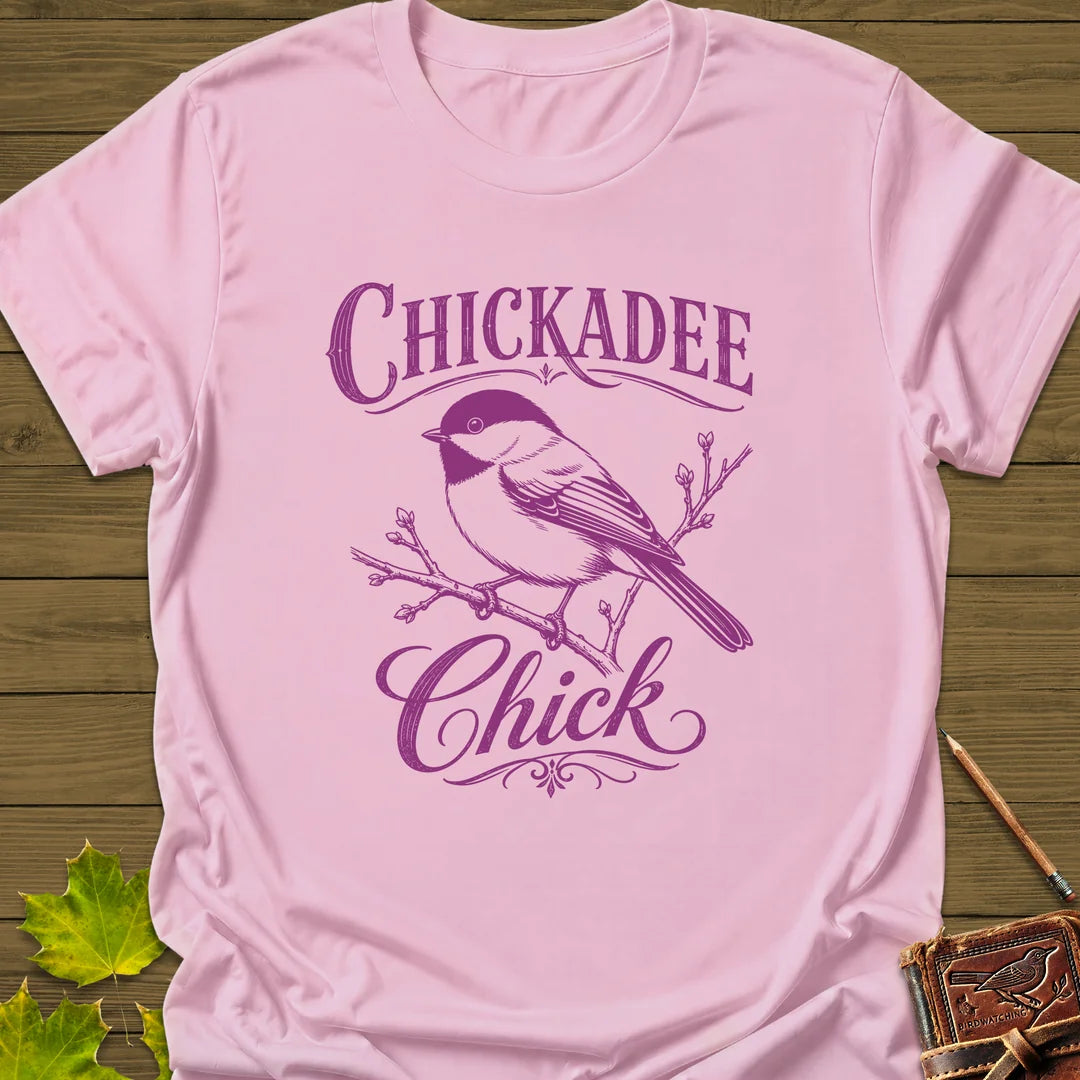 Chickadee Chick T-Shirt in Light Pink