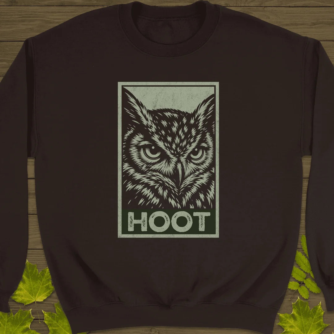 Stern Owl Stare Sweatshirt in Dark Chocolate
