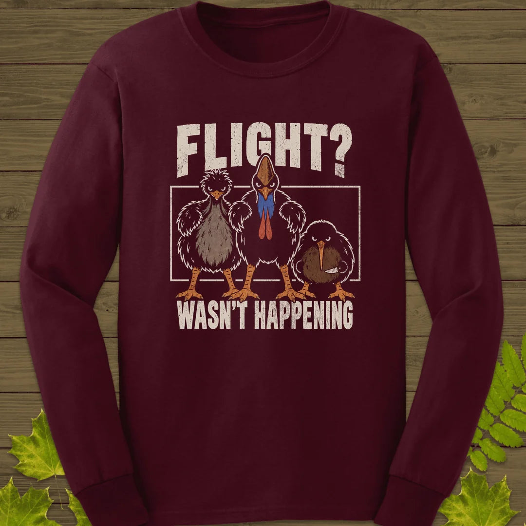 Flight Wasn't Happening Long Sleeve in Maroon