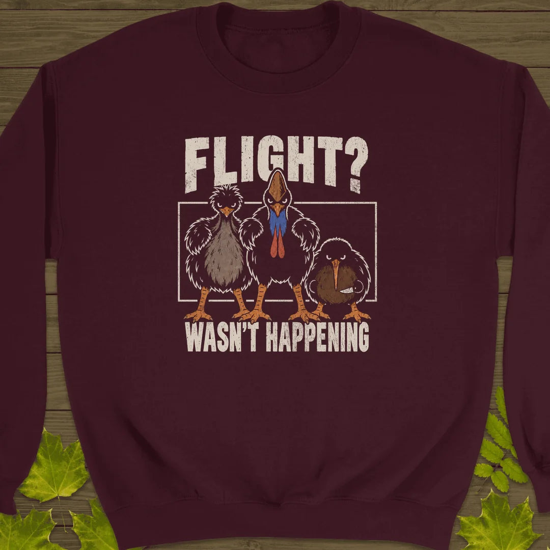 Flight Wasn't Happening Sweatshirt in Maroon