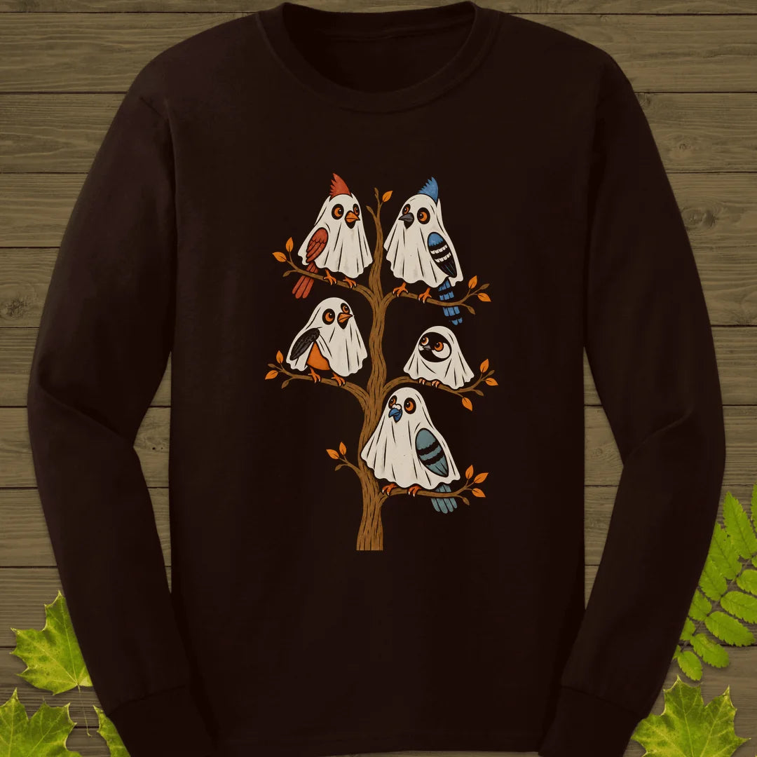 Ghost Bird Family Long Sleeve in Dark Chocolate