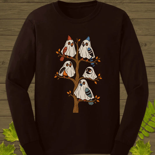 Ghost Bird Family Long Sleeve in Dark Chocolate