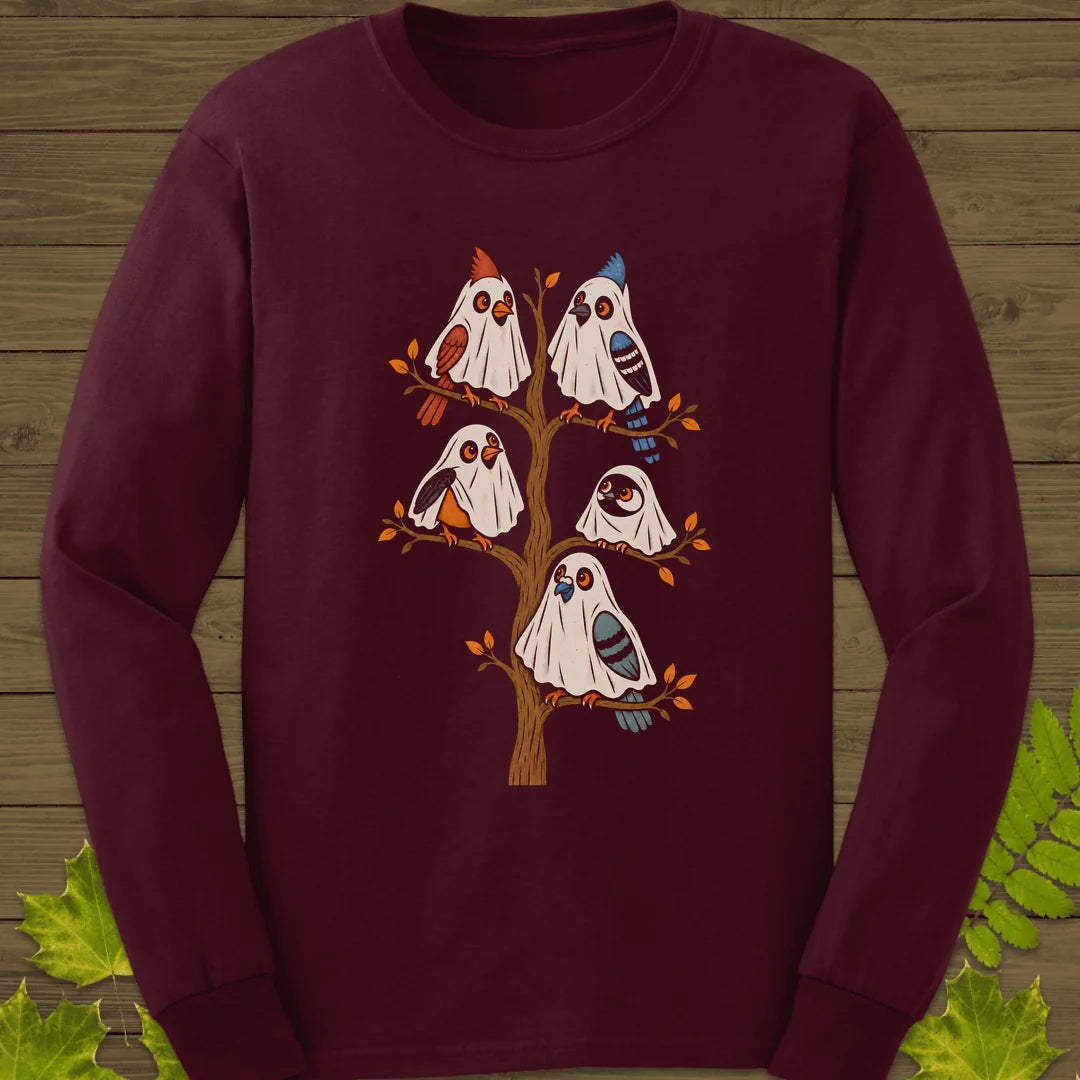 Ghost Bird Family Long Sleeve in Maroon