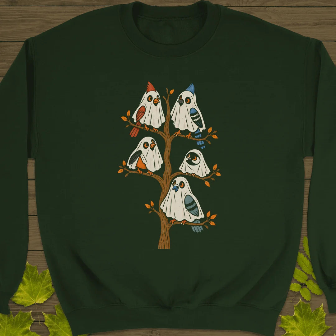 Ghost Bird Family Sweatshirt in Forest Green