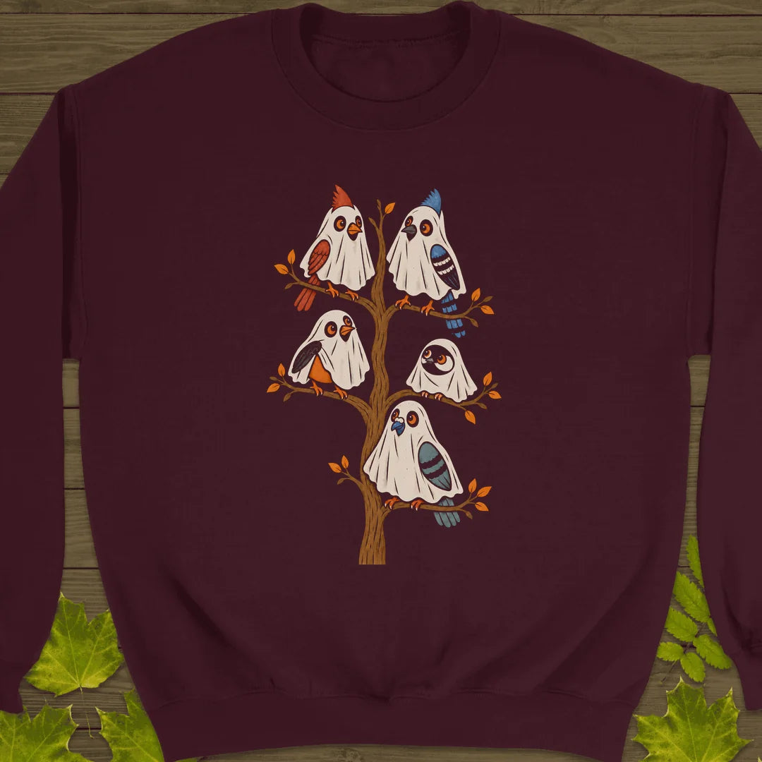 Ghost Bird Family Sweatshirt in Maroon