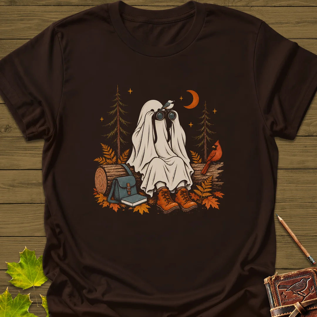 Ghost Birder Watch T-Shirt in Dark Chocolate