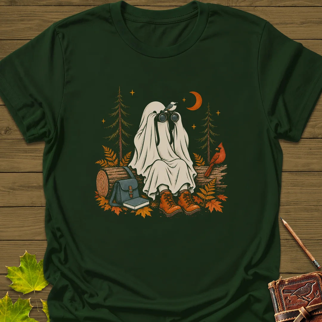 Ghost Birder Watch T-Shirt in Forest Green