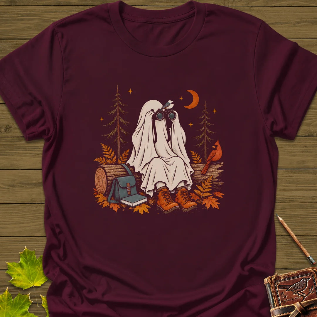 Ghost Birder Watch T-Shirt in Maroon