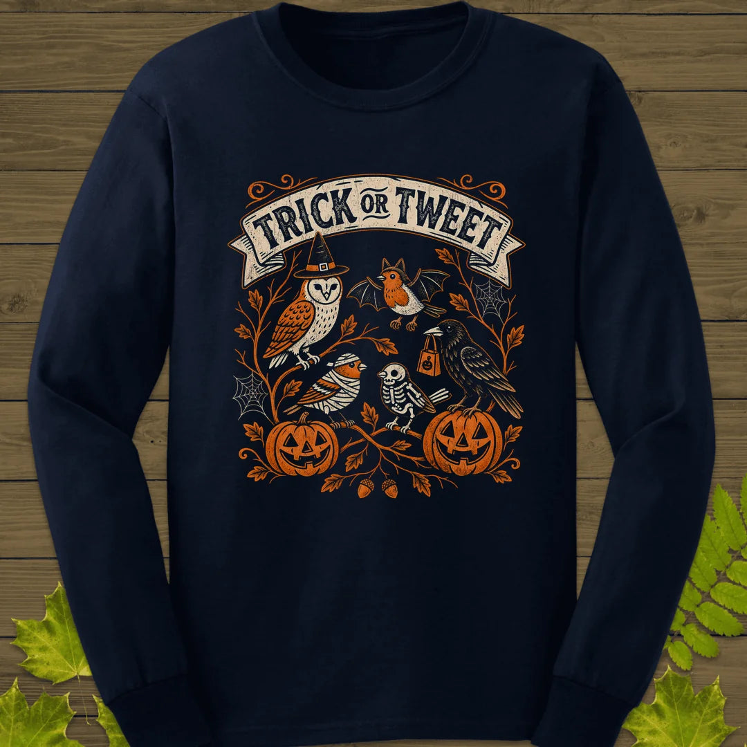 Trick Or Tweet Long Sleeve in Navy