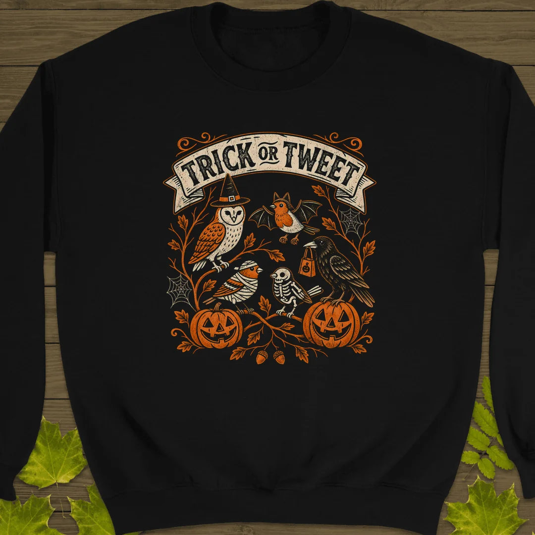 Trick Or Tweet Sweatshirt in Black