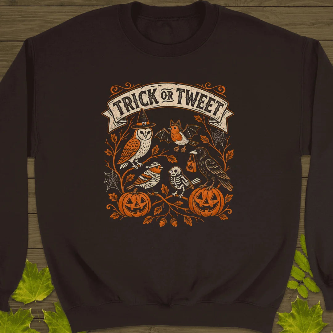 Trick Or Tweet Sweatshirt in Dark Chocolate