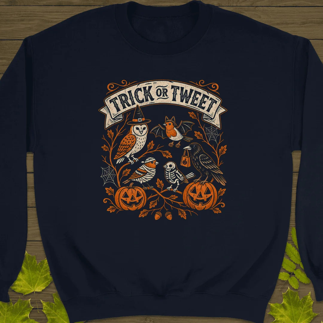 Trick Or Tweet Sweatshirt in Navy