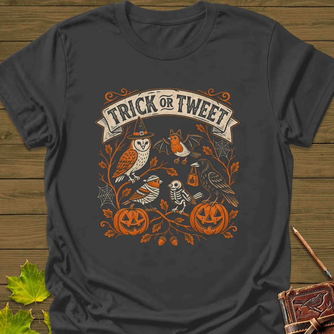 Trick Or Tweet T-Shirt in Charcoal