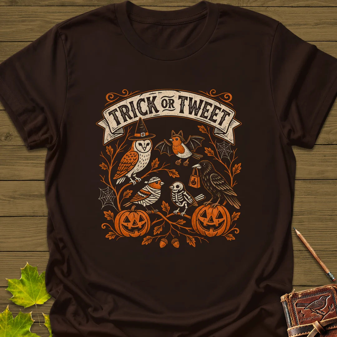Trick Or Tweet T-Shirt in Dark Chocolate