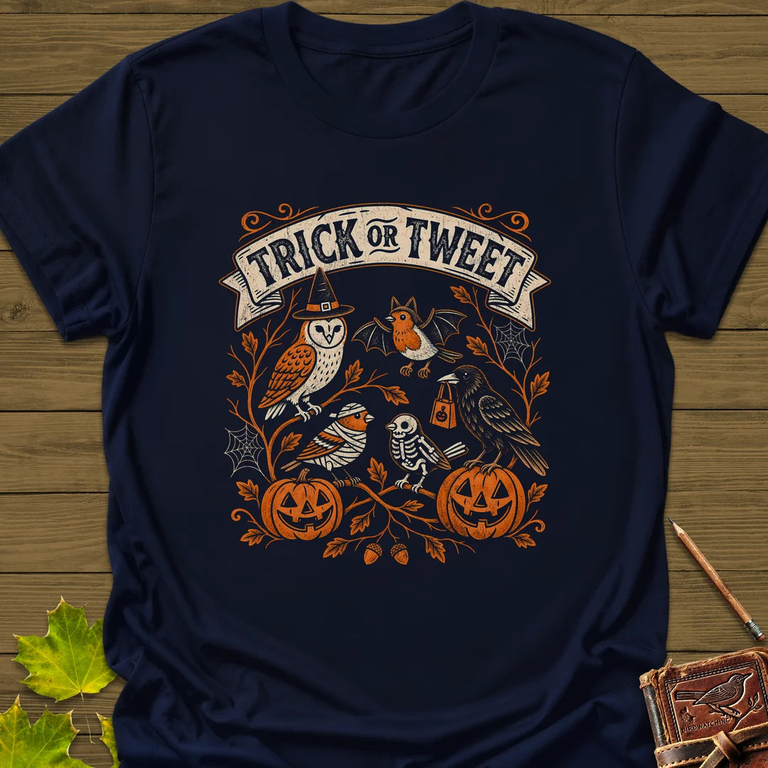 Trick Or Tweet T-Shirt in Navy
