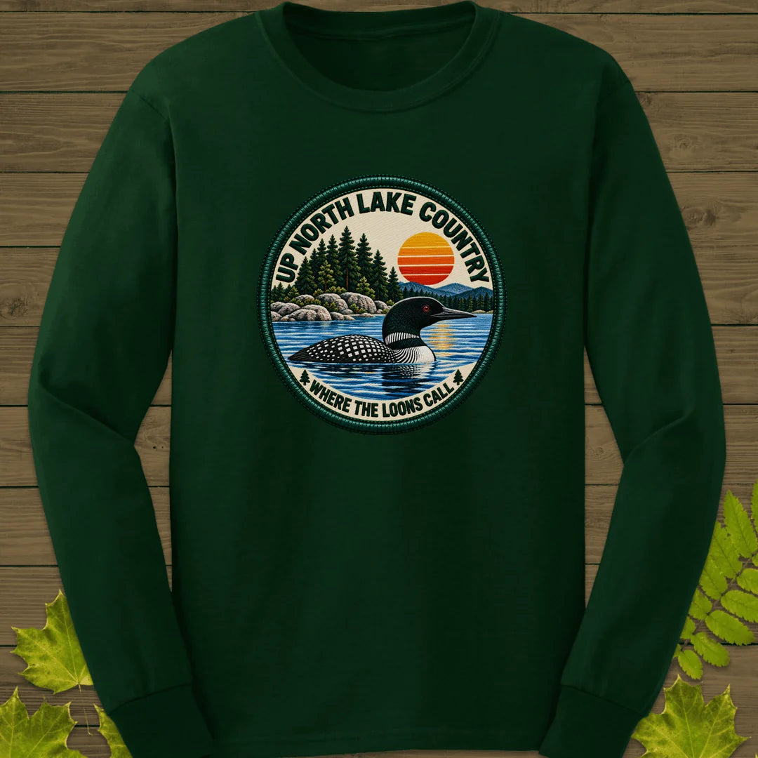 Where The Loons Call Long Sleeve in Forest Green