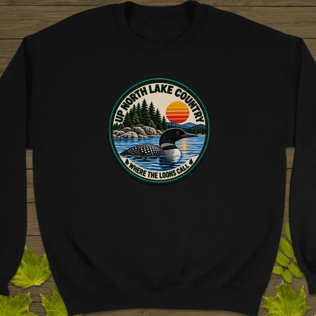 Where The Loons Call Sweatshirt in Black