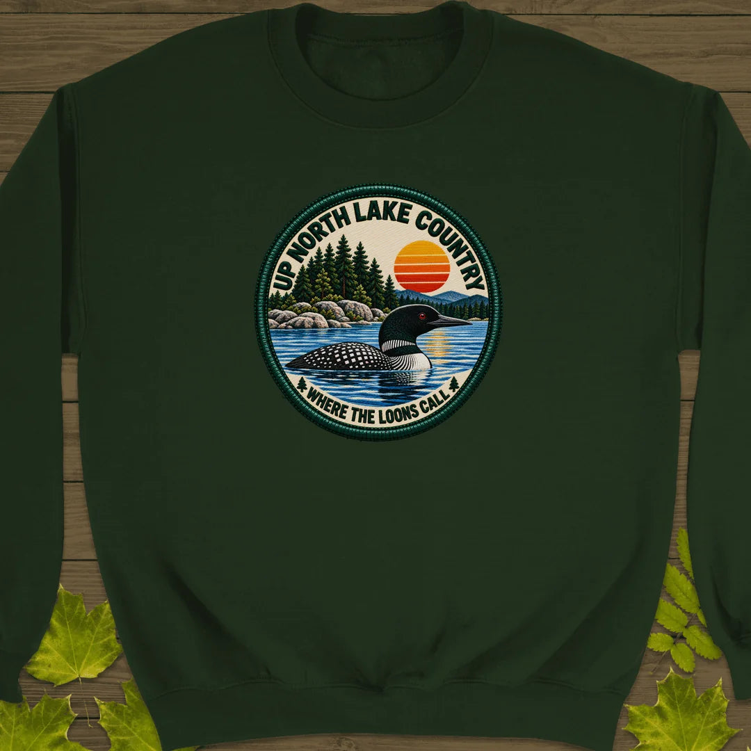 Where The Loons Call Sweatshirt in Forest Green