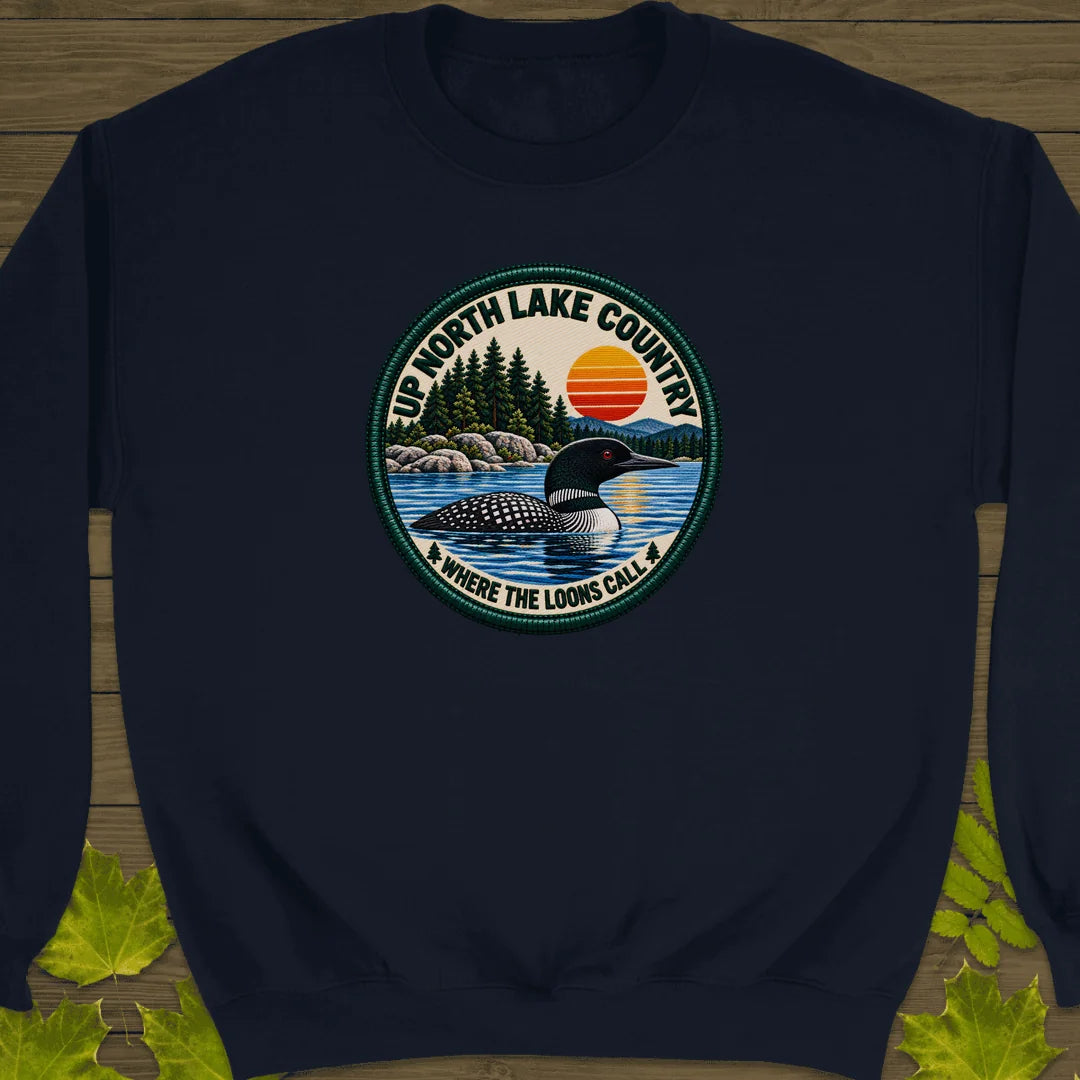 Where The Loons Call Sweatshirt in Navy