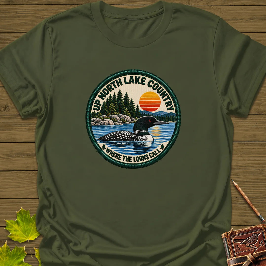 Where The Loons Call T-Shirt in Military Green
