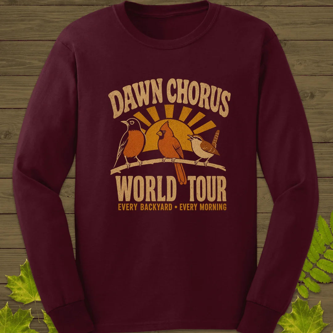 Dawn Chorus Tour Long Sleeve in Maroon