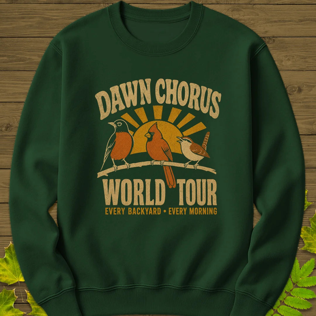 Dawn Chorus Tour Sweatshirt in Forest Green