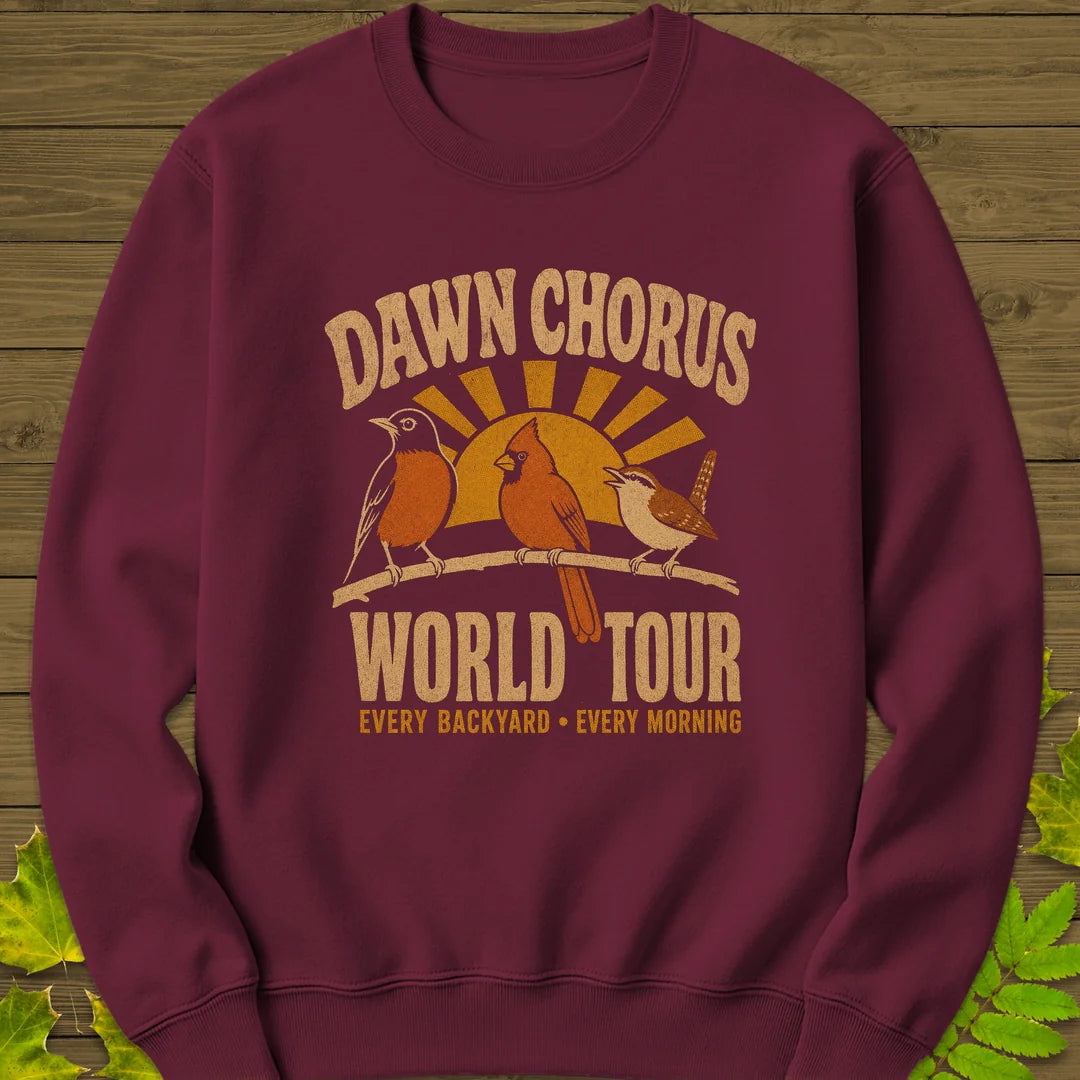 Dawn Chorus Tour Sweatshirt in Maroon