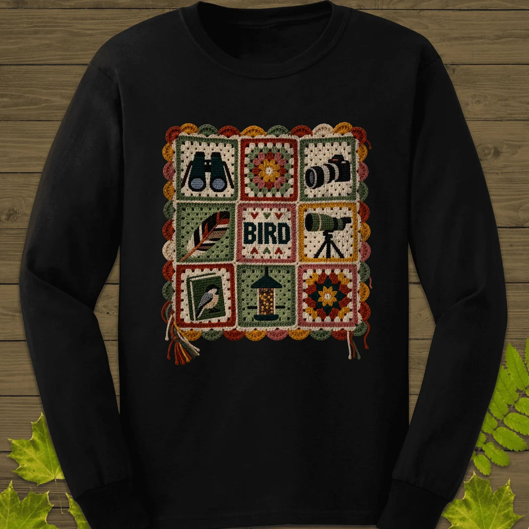 Birder's Sampler Long Sleeve in Black