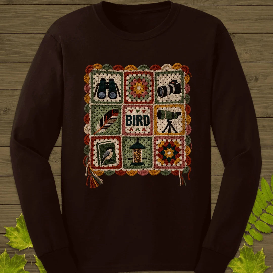 Birder's Sampler Long Sleeve in Dark Chocolate