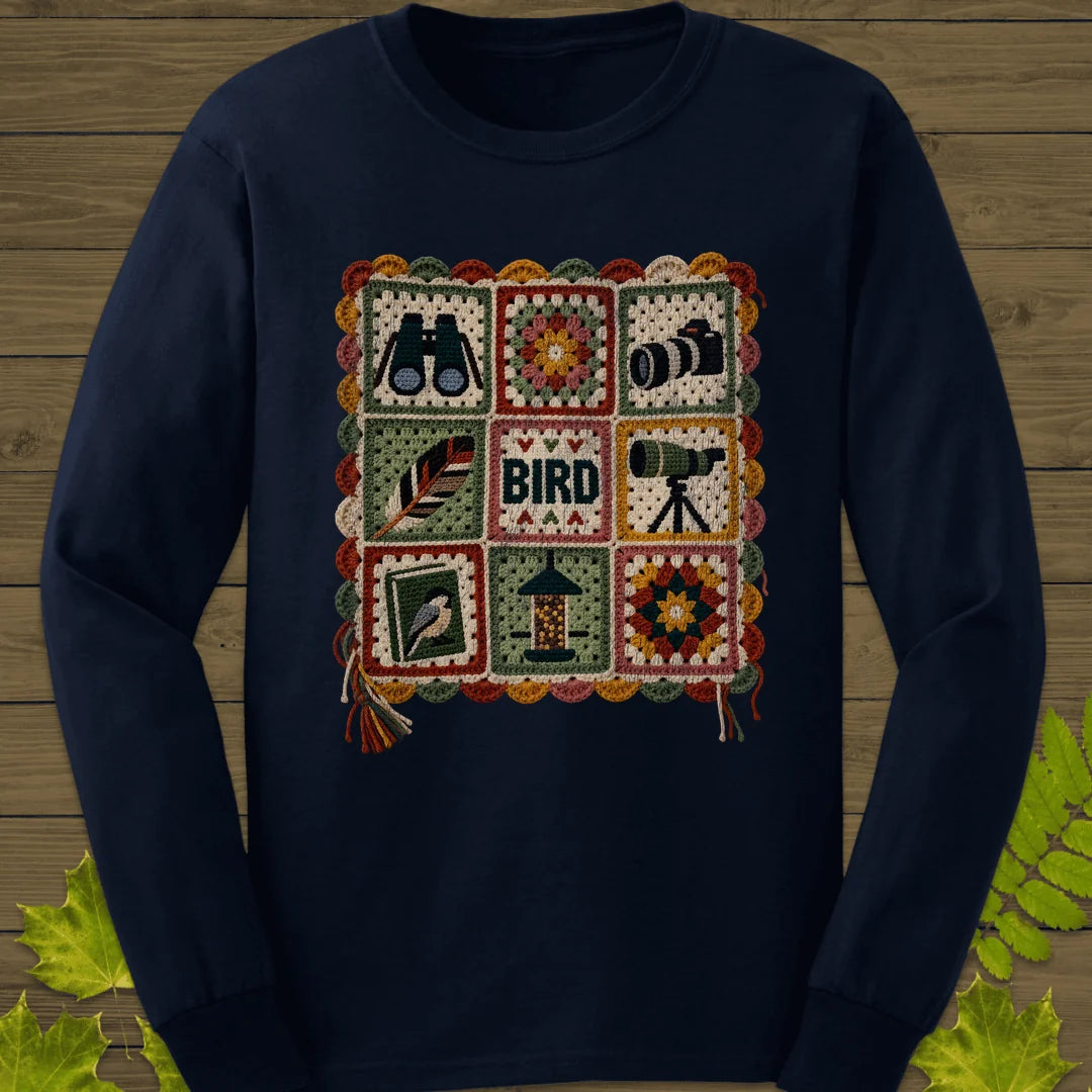 Birder's Sampler Long Sleeve in Navy