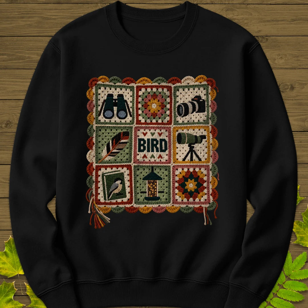 Birder's Sampler Sweatshirt in Black